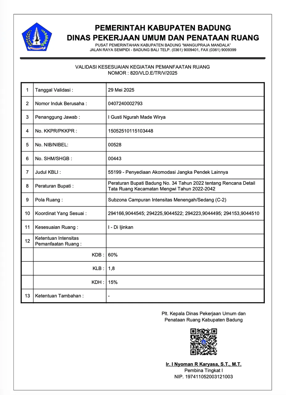 Spatial Utilization Compliance Validation (Validasi KKPR)