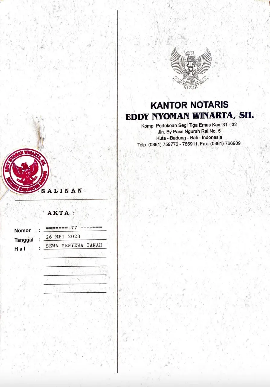 Land Lease Agreement No. 77 — Sky Garden 2