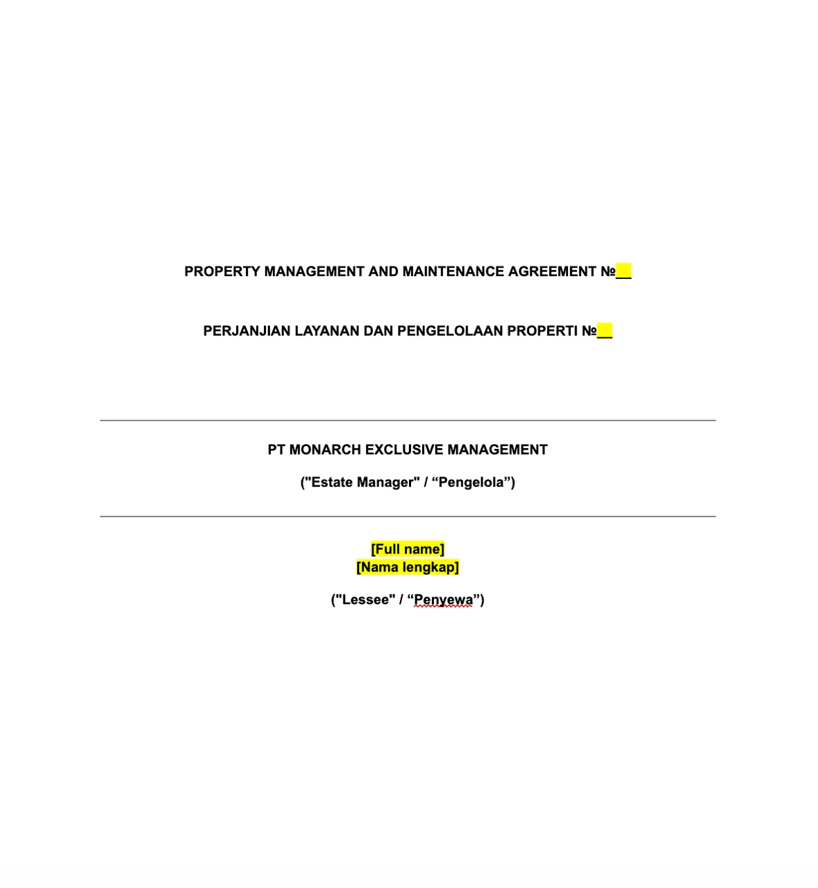 Management Agreement — DRAFT